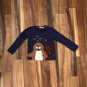 JoJo Maman Bebe Navy Beaver Shirt